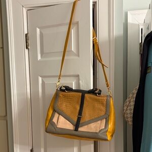 Tory Burch Yellow & Taupe Women’s Crossbody Shoulder Bag